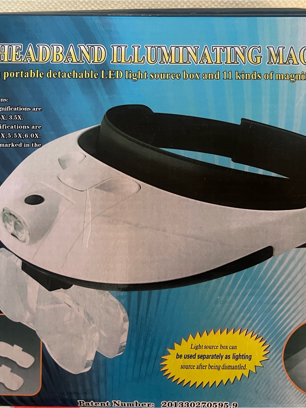 Illuminating Headband Magnifier with 5 magnification lenses